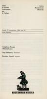 Libretto di sala - 1986 - Complesso Vocale Musica Laus