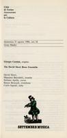 Libretto di sala - 1986 - Giorgio Carnini e The David Short Brass Ensemble
