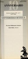 Libretto di sala - 1987 - The Israel Philarmonic Orchestra